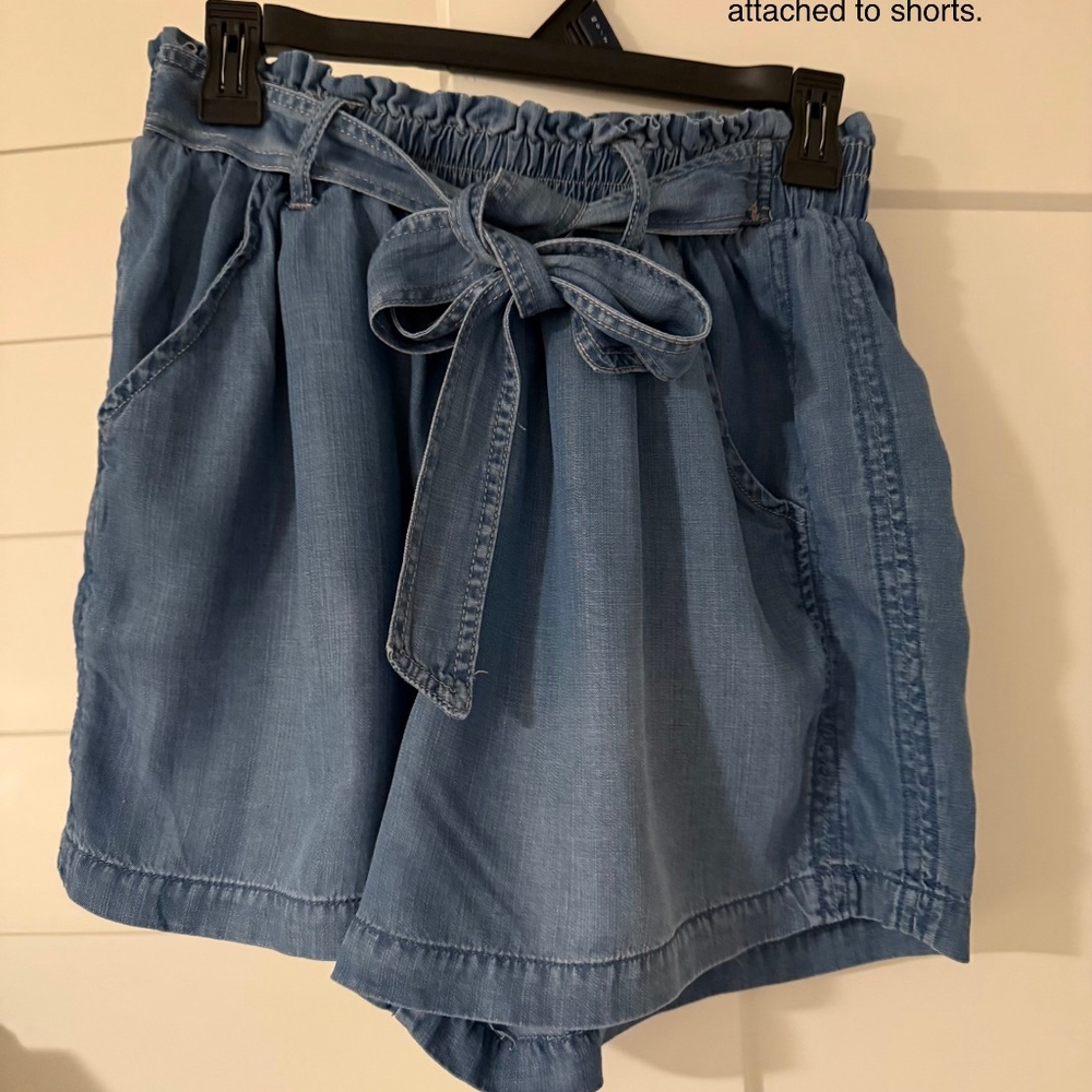 Nurture Women’s Denim Shorts Drawstring Elastic waist, Size Medium. #Paperbag - Picture 2 of 4